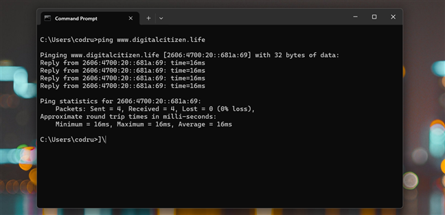A networking command you'll find in the CMD PDF