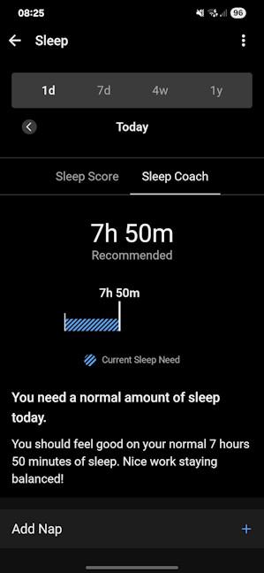 The Sleep Coach is a useful new feature
