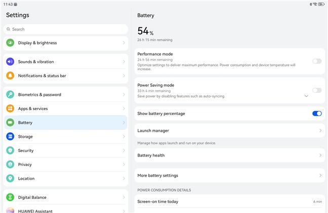 The battery is large and the tablet supports fast charging