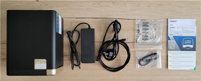 The package includes the NAS and the essentials, but no drives