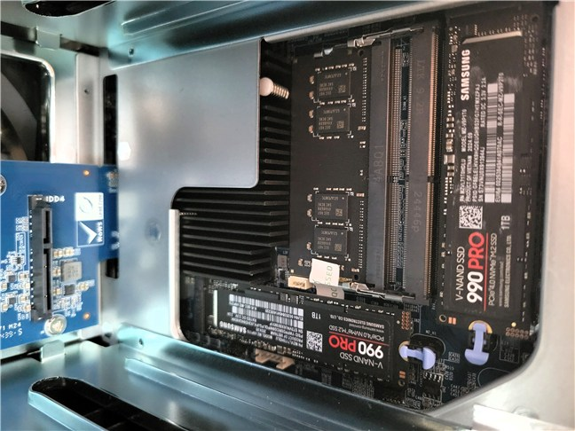 The NAS supports two M.2 SSDs