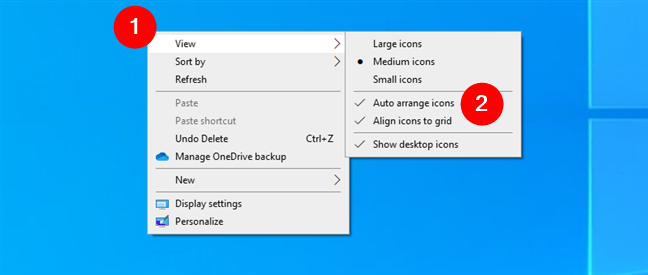 Auto arrange icons on the desktop