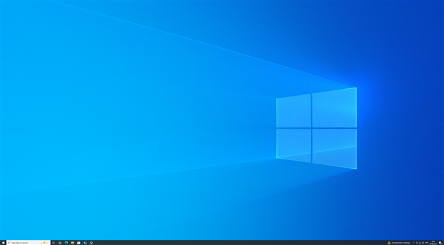 A Windows 10 desktop with no icons