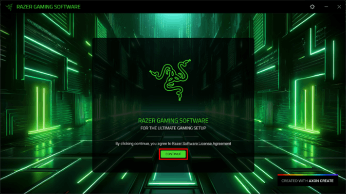 Screenshot showing Razer Synapse installer license agreement 