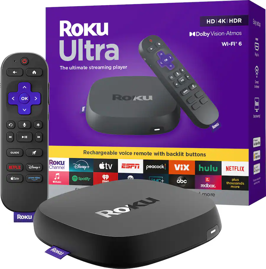 Roku ultra remote and box