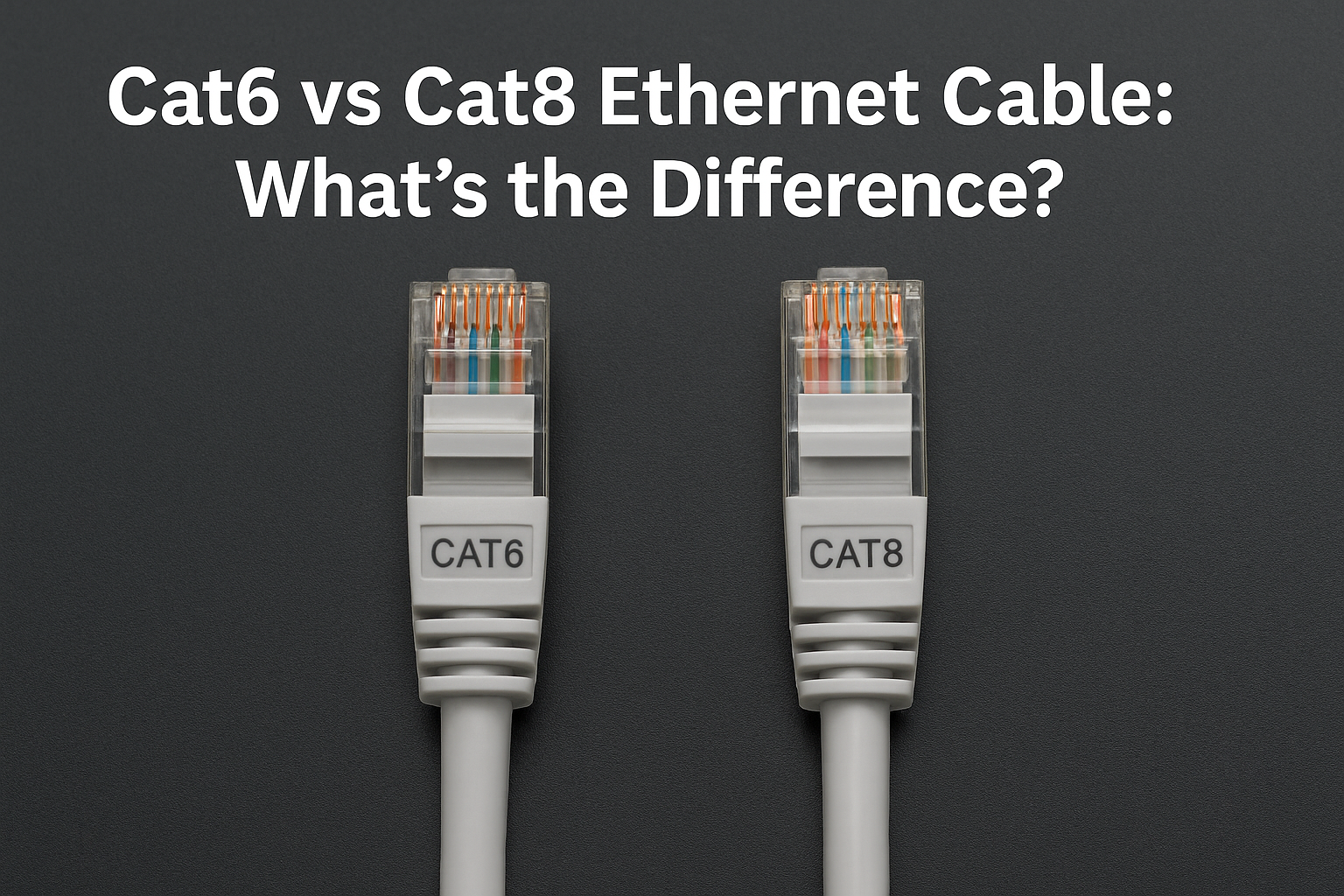 Image of cat6 and cat8 ethernet cables
