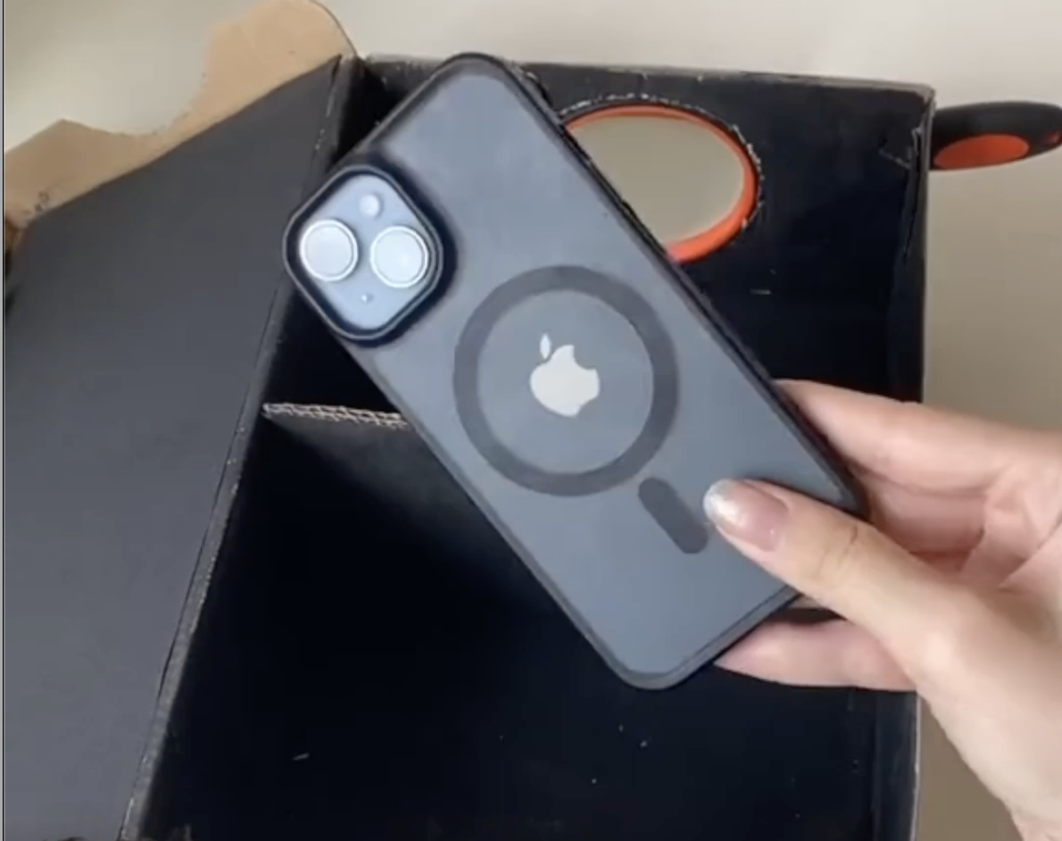 Placing the iPhone in the box