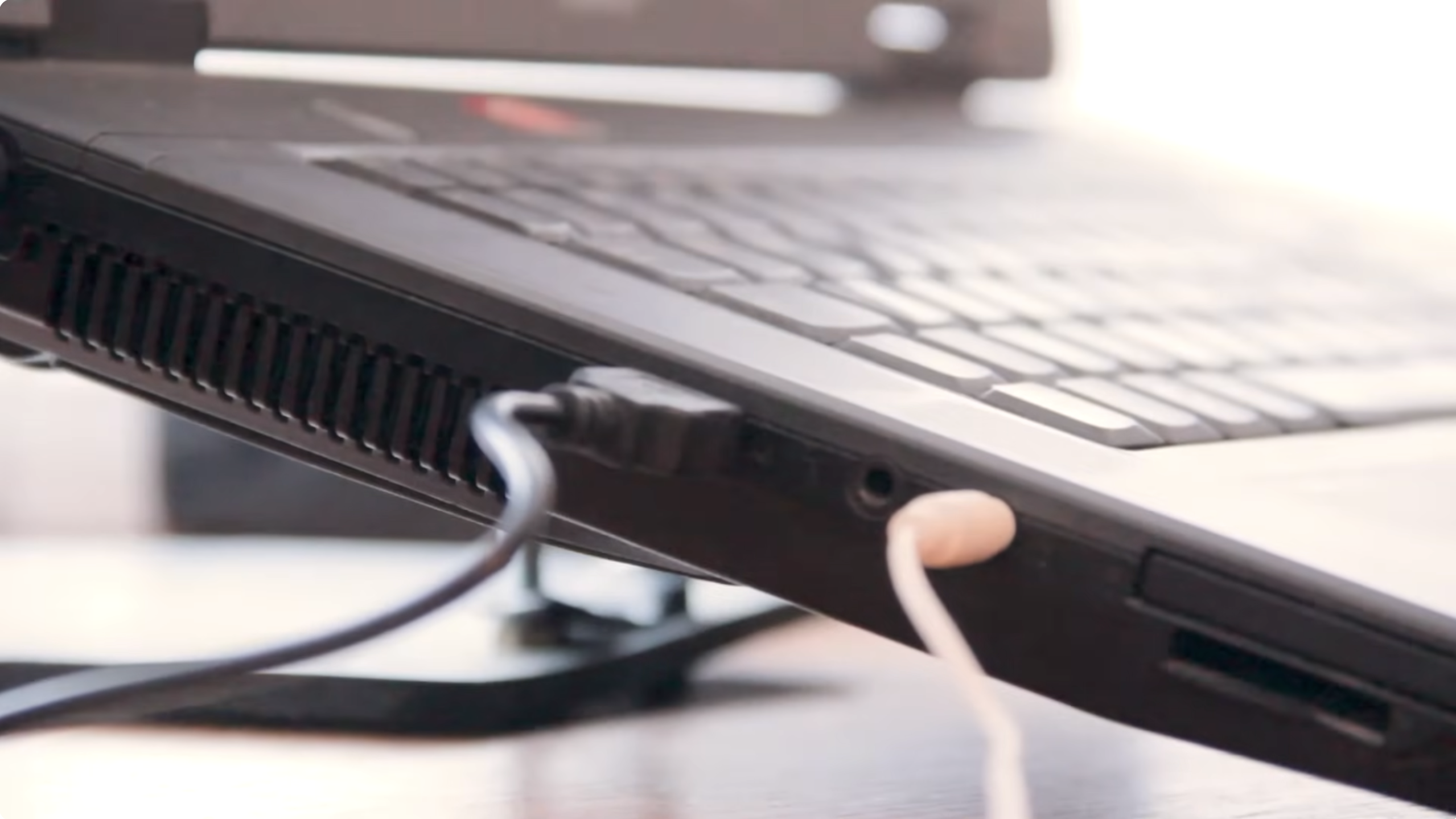 adapter connected to laptop