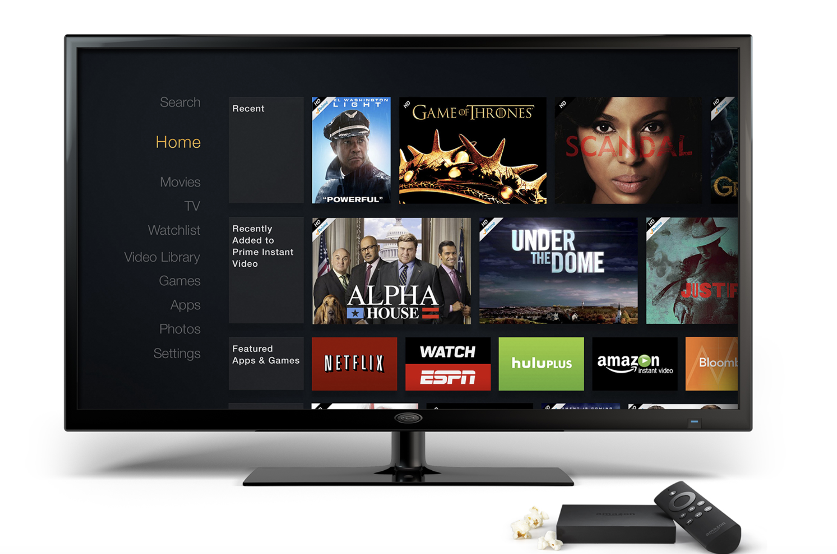 Picture showing Fire TV&acirc;s Fire OS interface