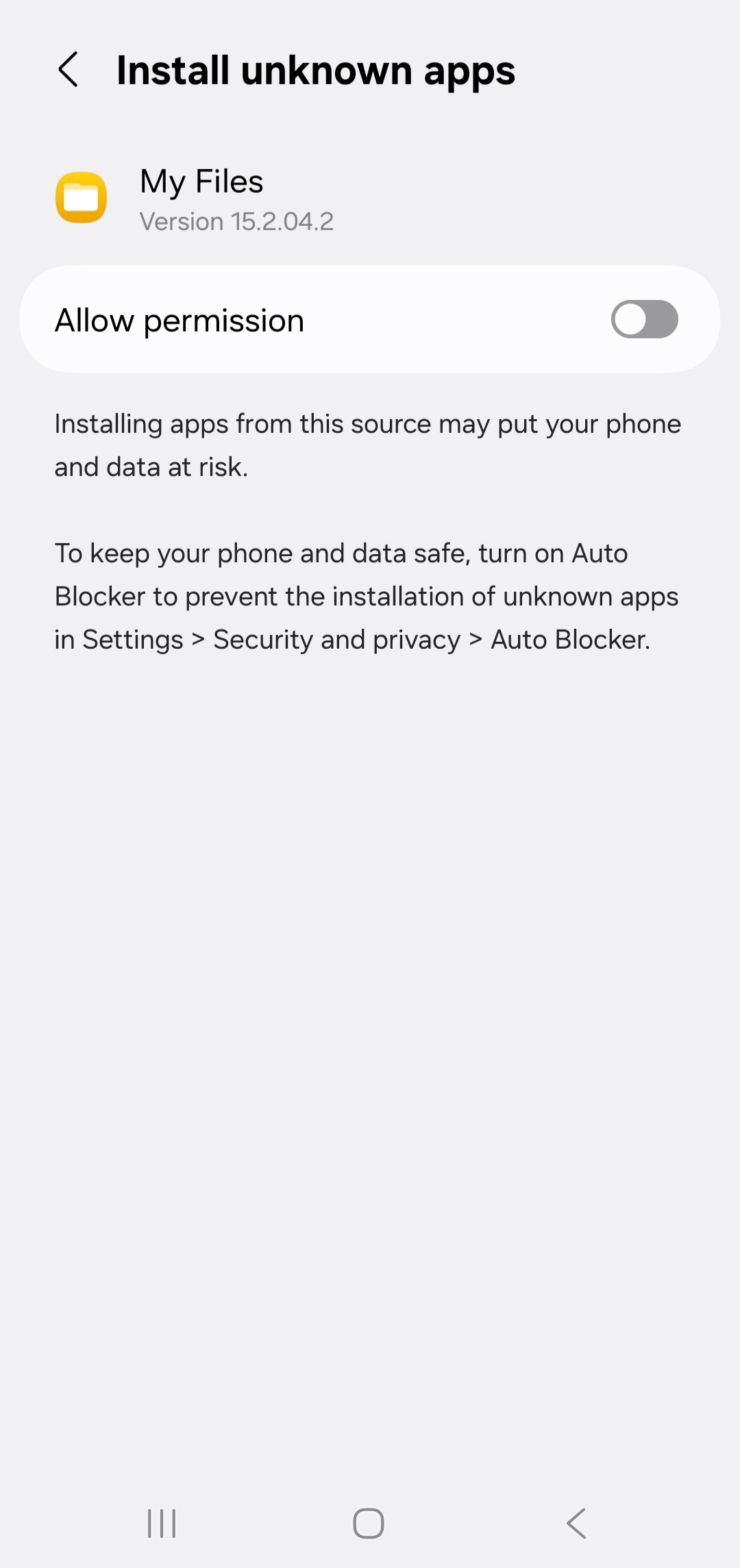 Enable Unknown Sources setting