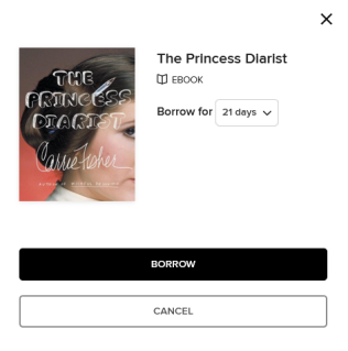 a screenshot showing the borrow page via overdrive