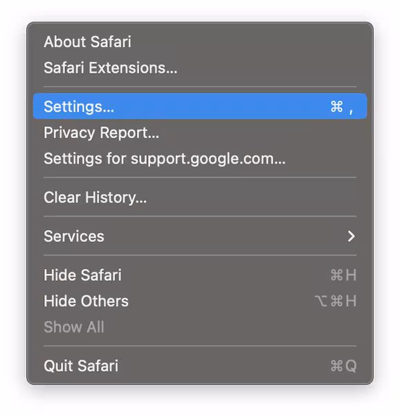a picture showing steps to find password on safari