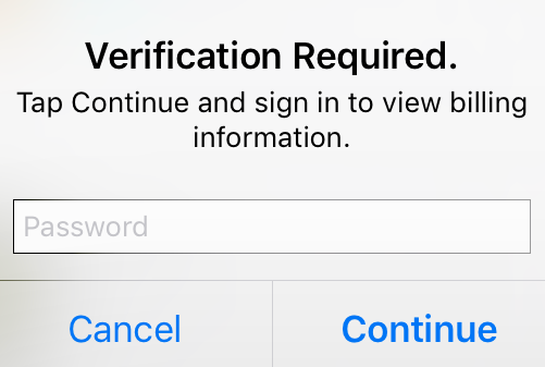 Apple verification screen