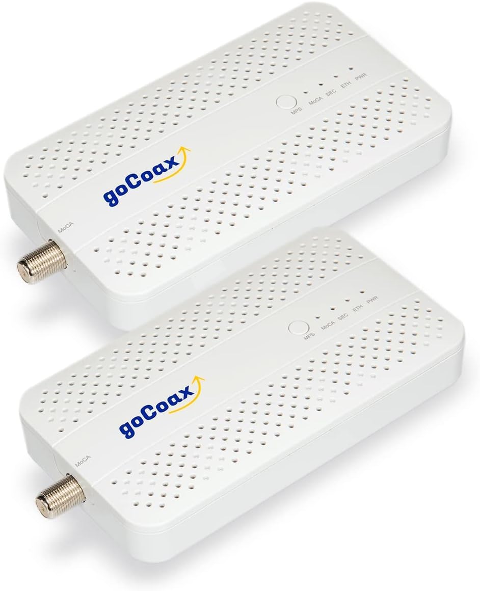 White Coax to Ethernet adapter kit