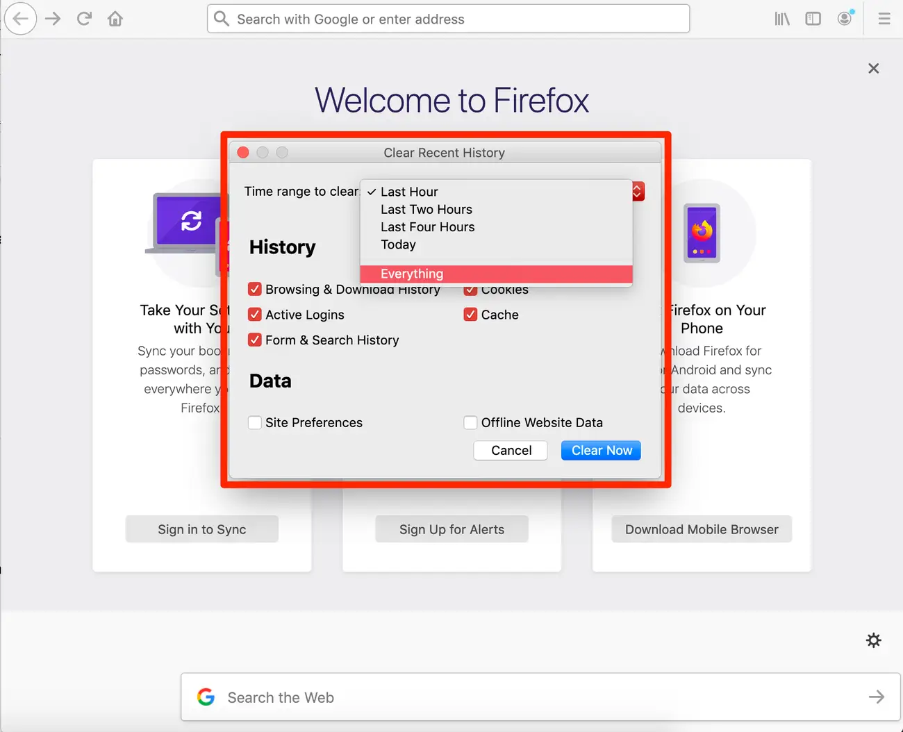 screenshot of mozilla firefox browser