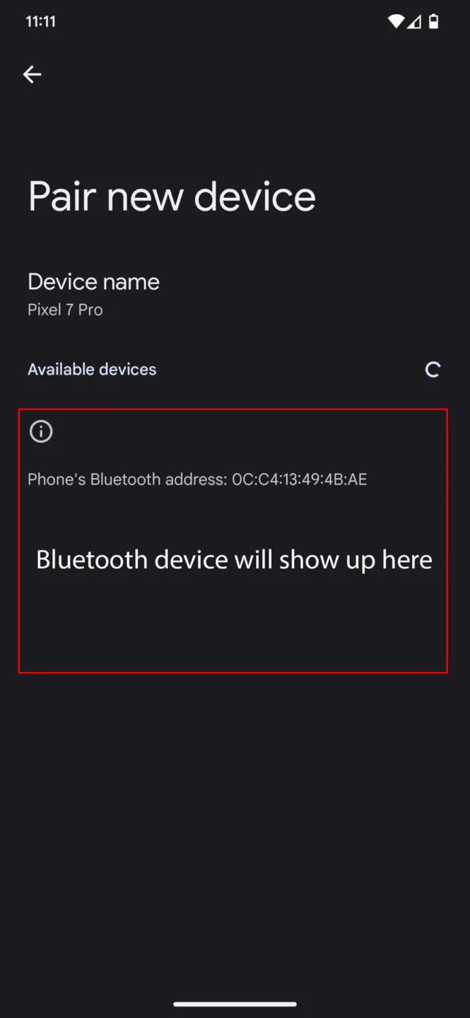 connecting onn earbuds in the available devices options