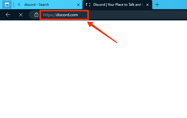 dDiscord url with arrow pointing to it