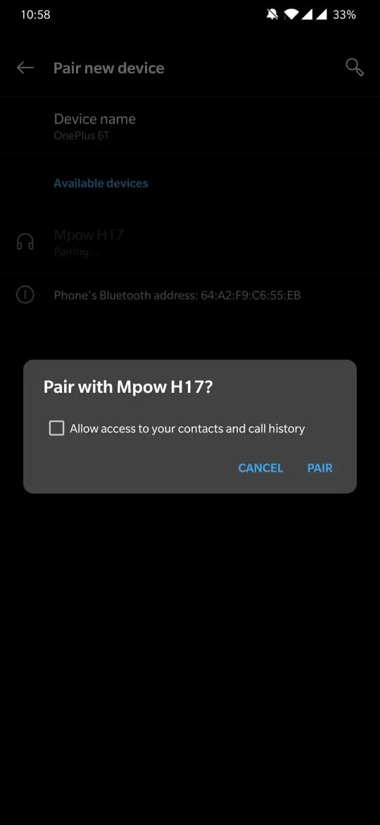 pair mpow headset option