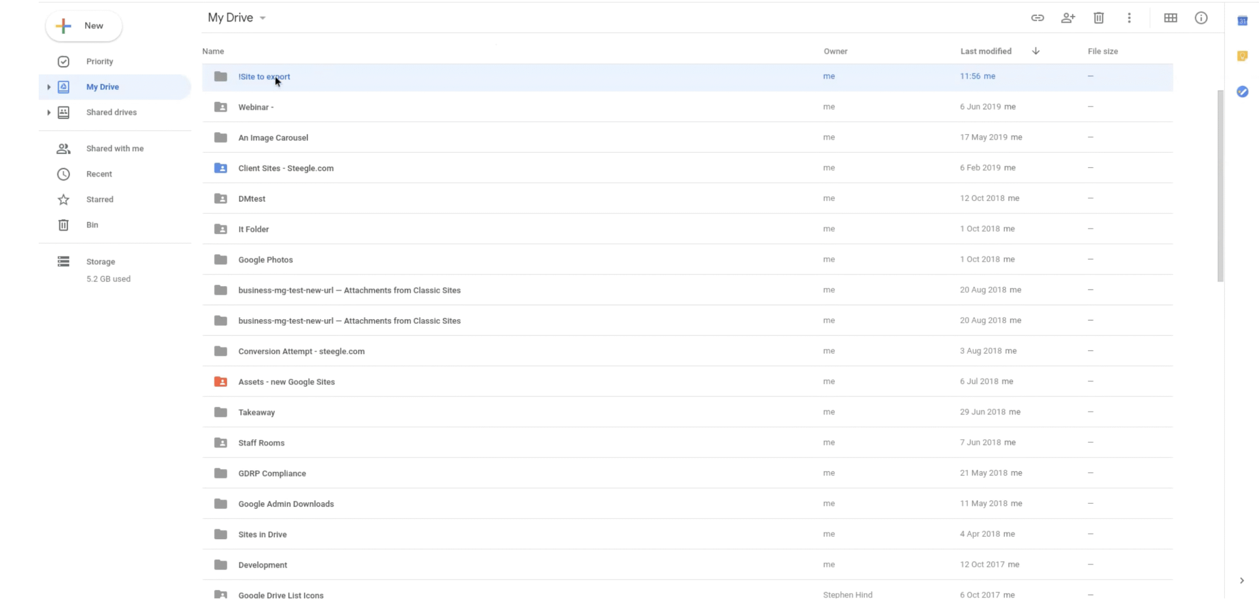 google drive interface