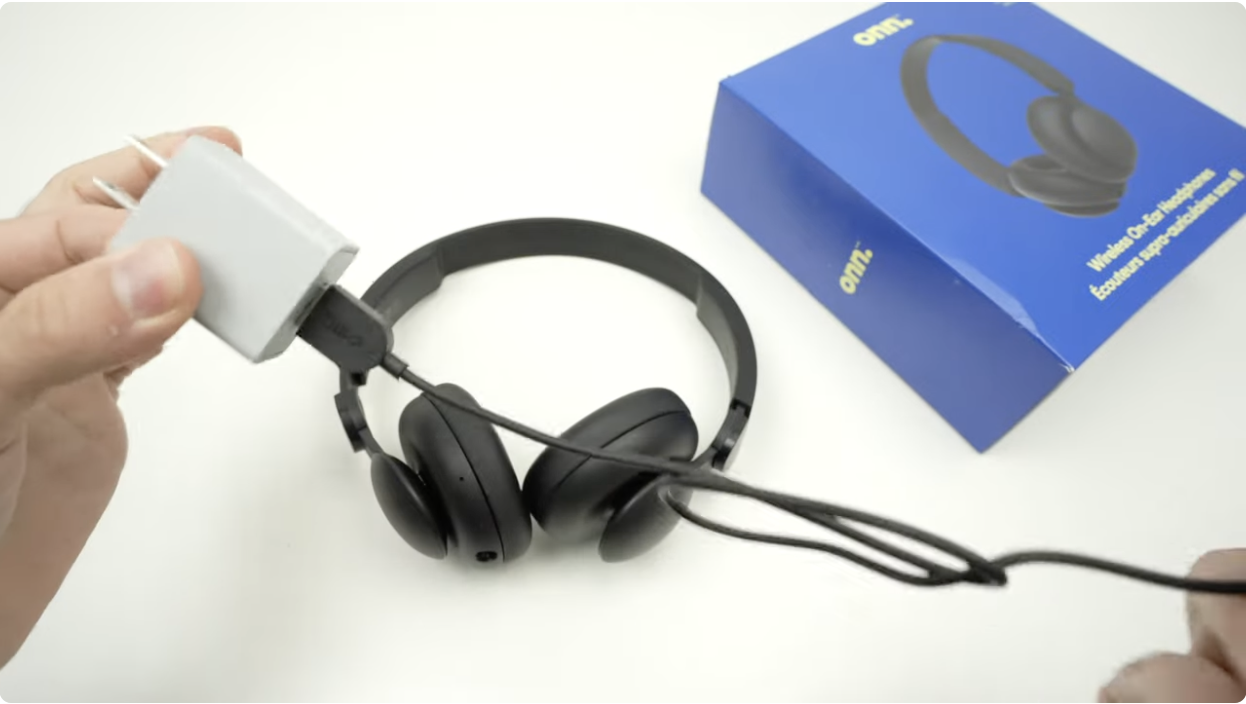 charging cable and brick of headphones