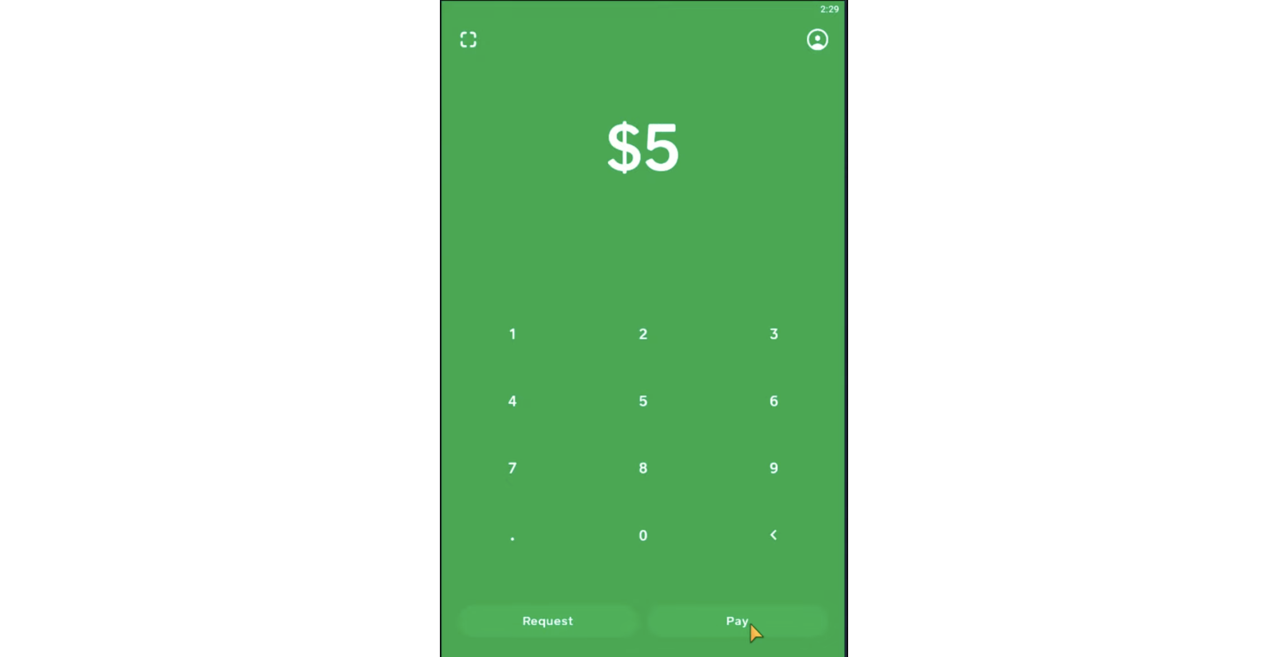 setting an amount to pay in cash app