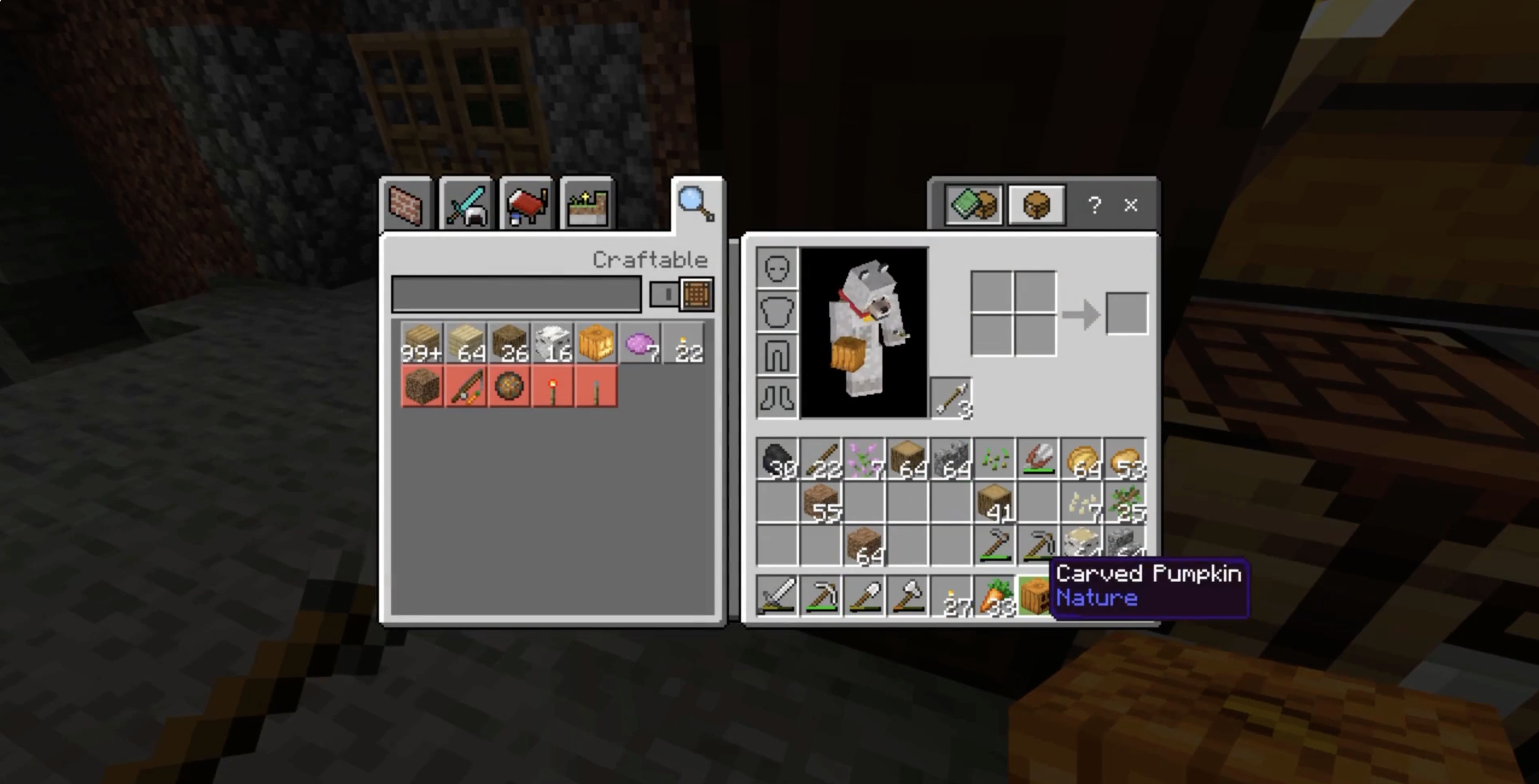 minecraft craft menu