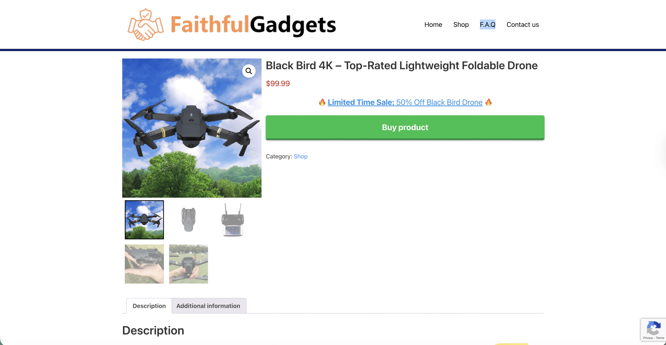 blackbird listed in a simple store