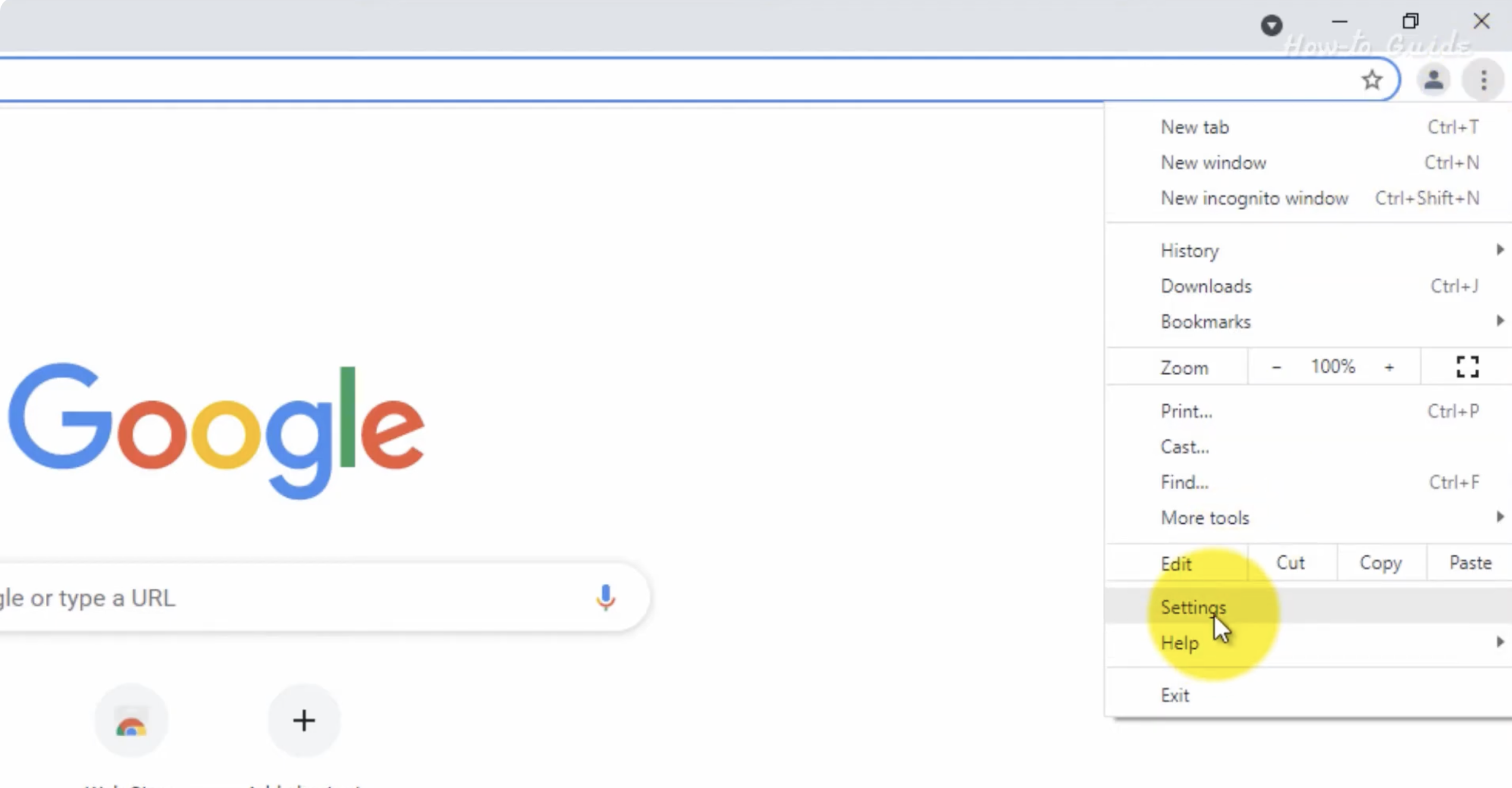settings button in chrome settings