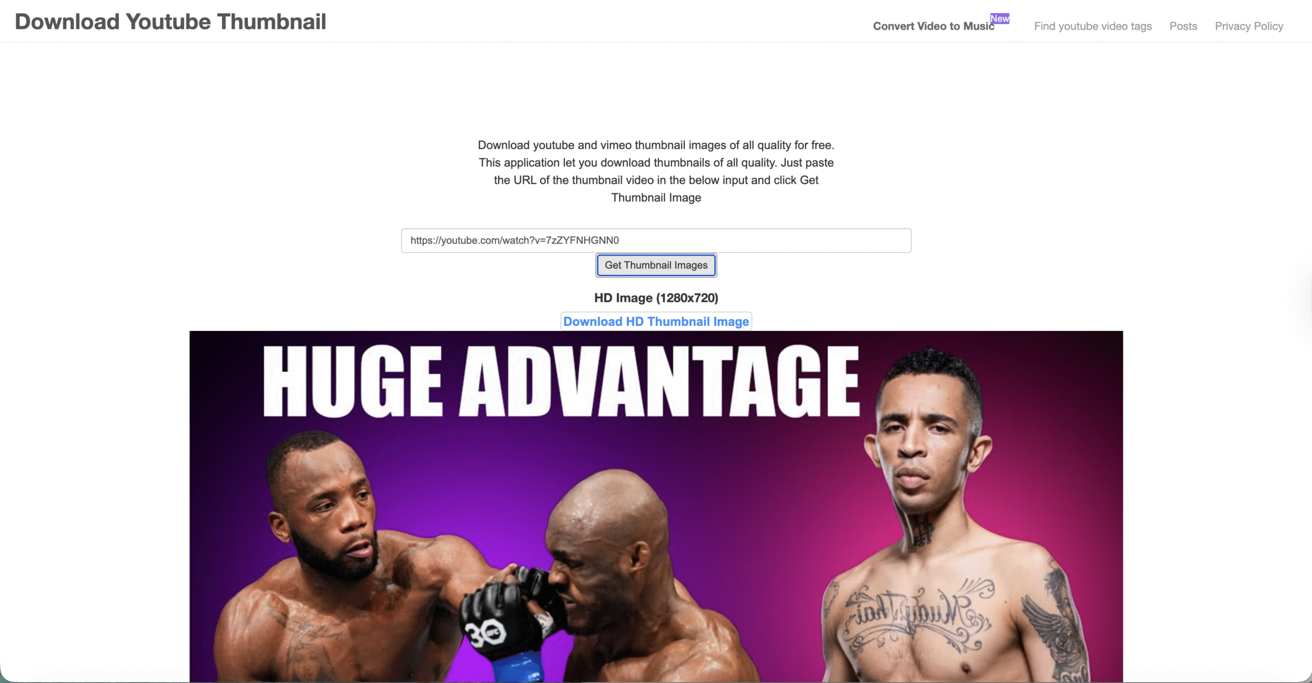 page showing resolution option