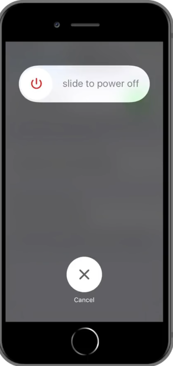 picture of phone about to be turned off