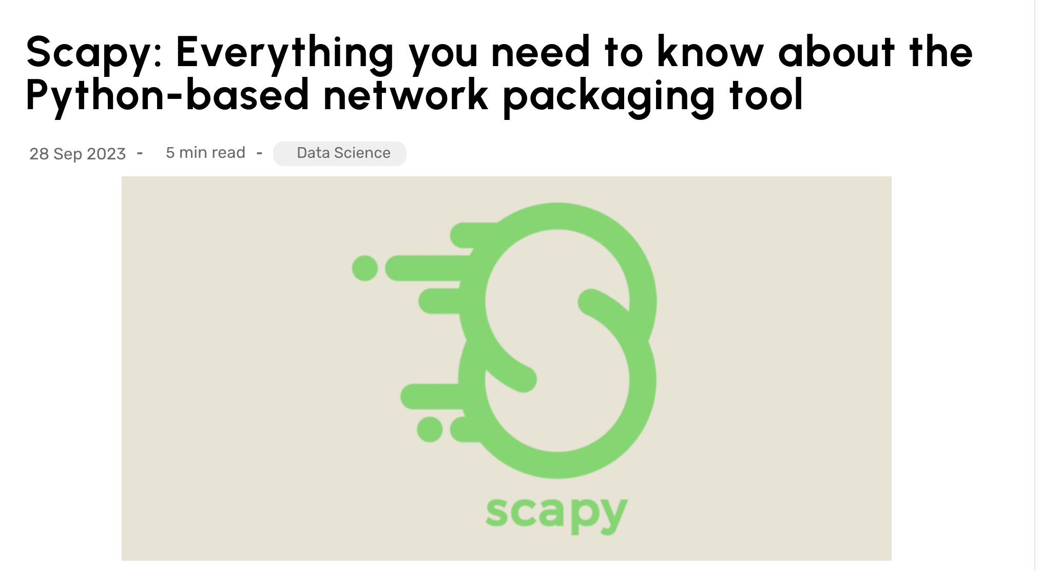 scapy main interface with green logo