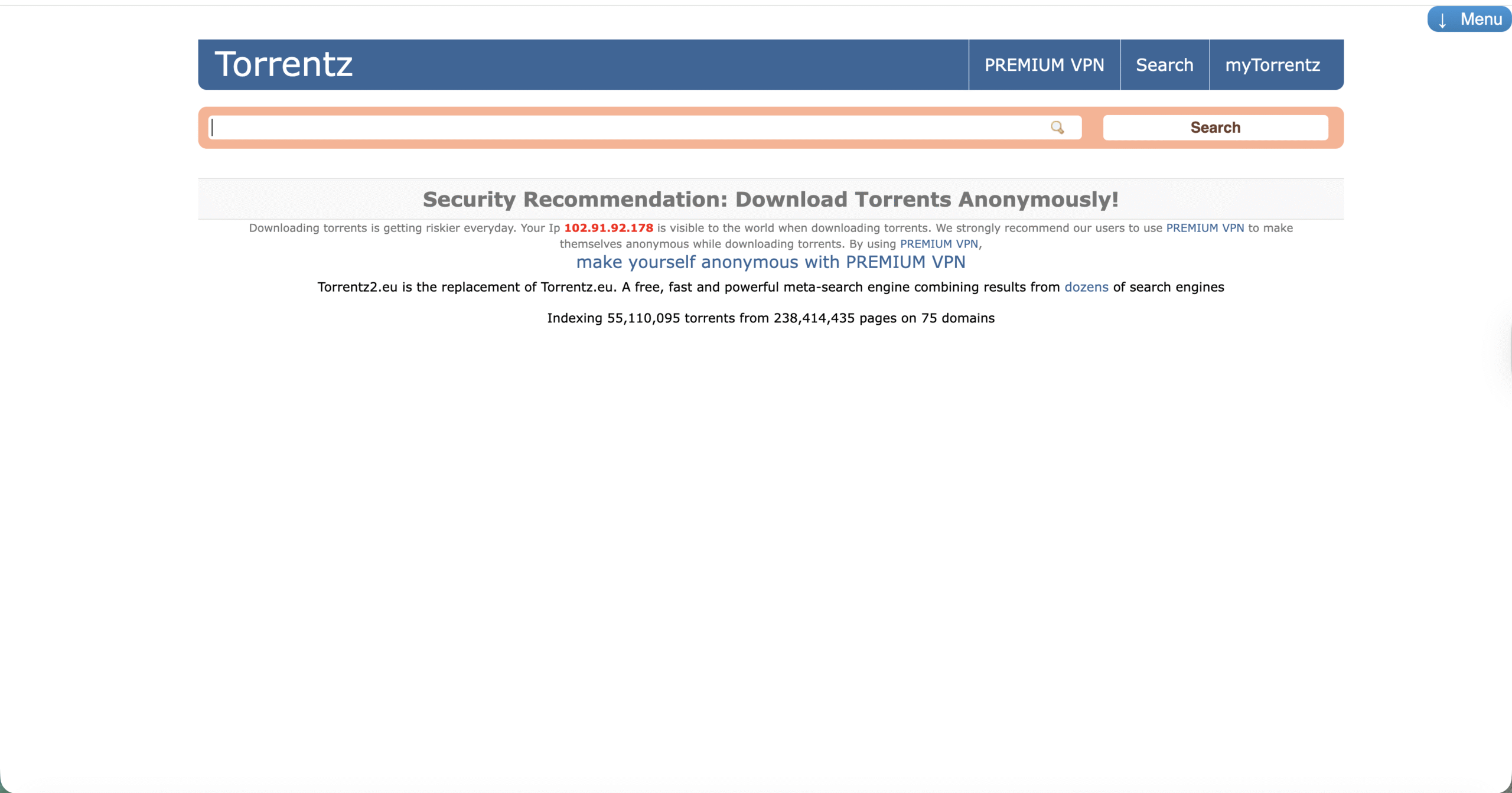 first page of torrent site