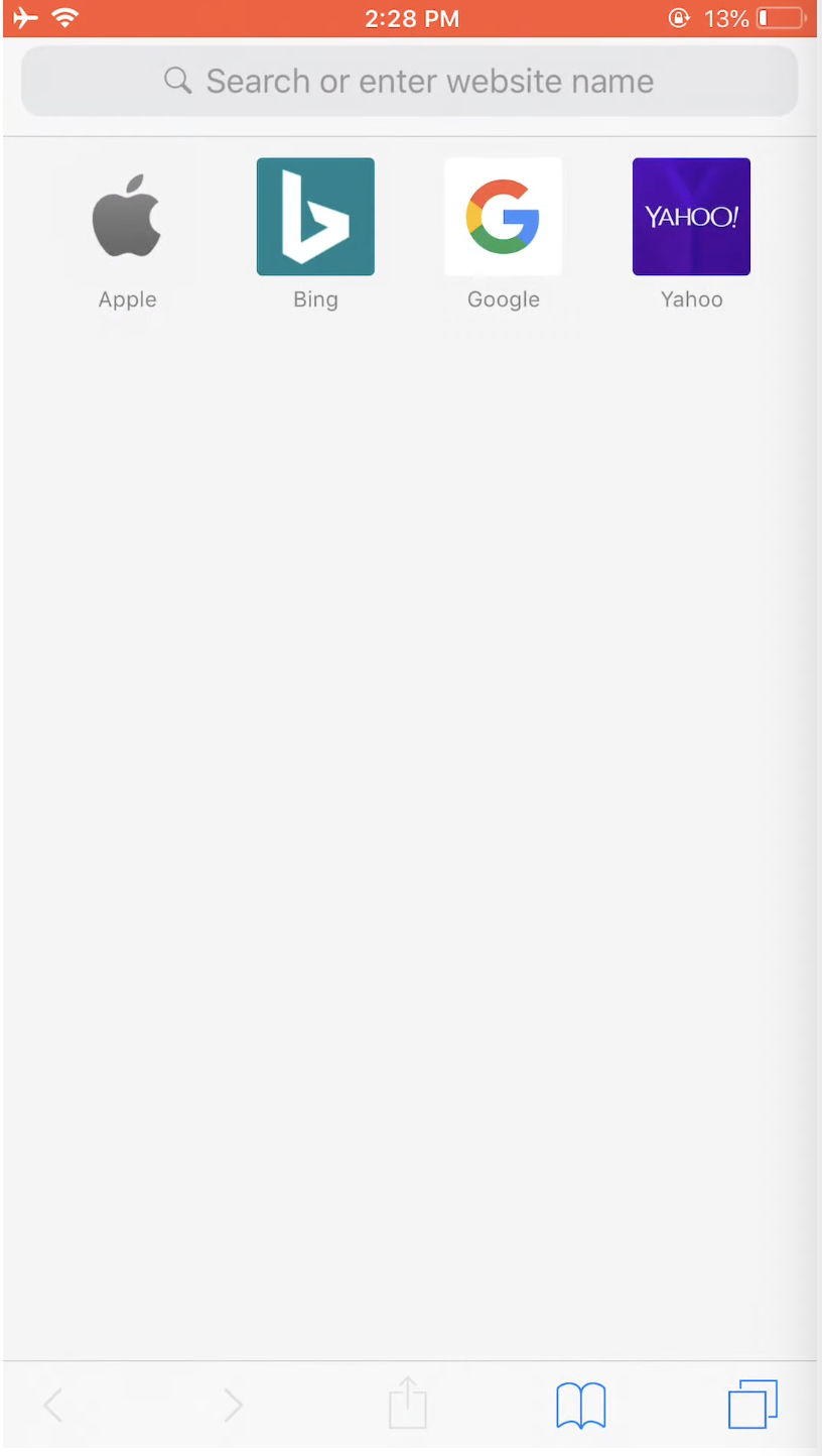 open web browser on iphone