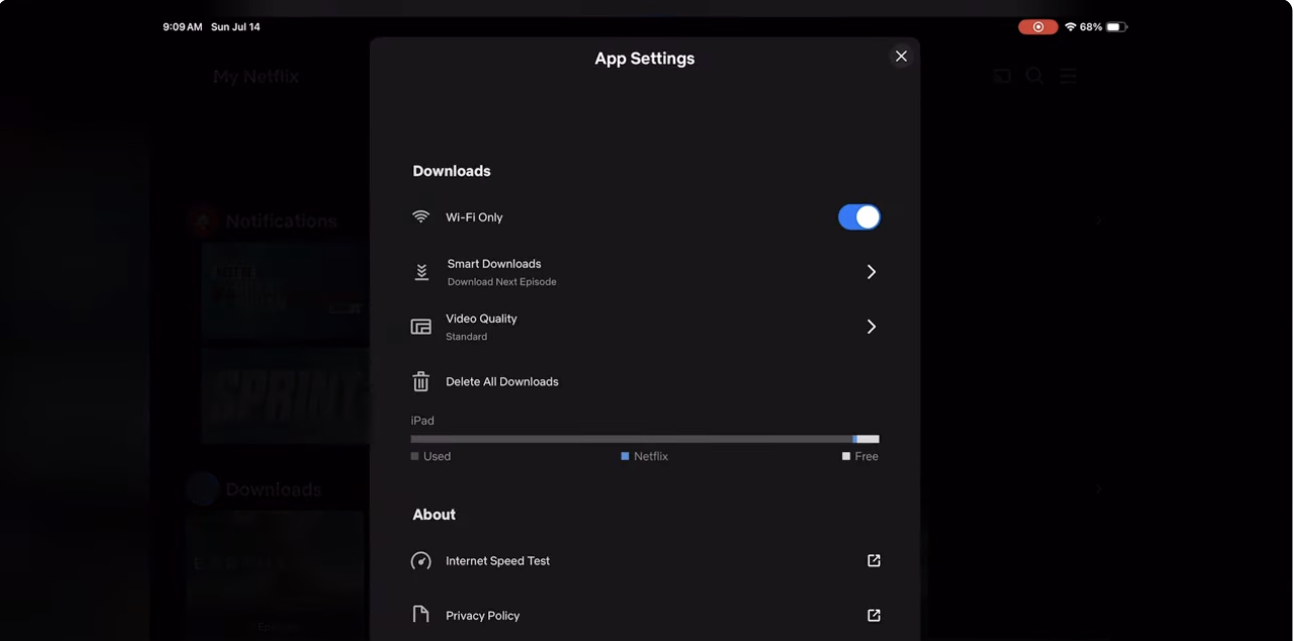 netflix quality settings screen