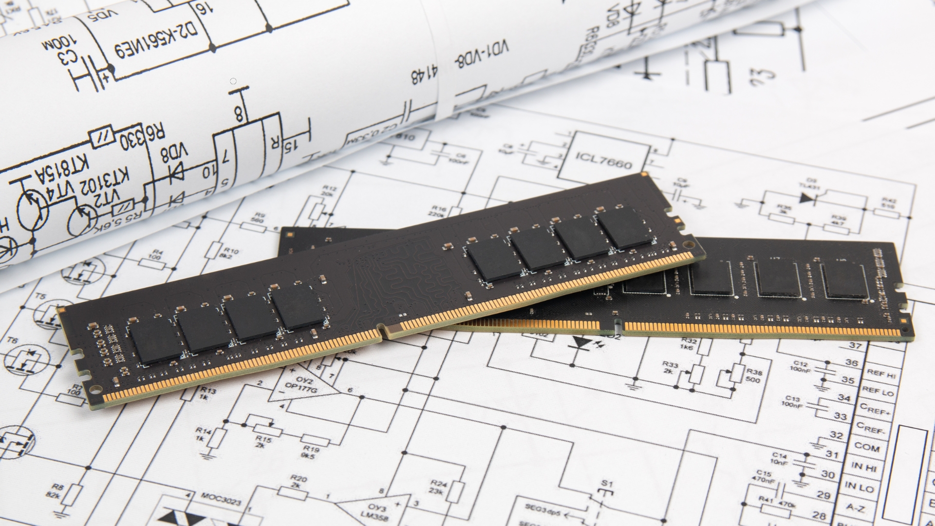 ddr4 ram placed on white papaers