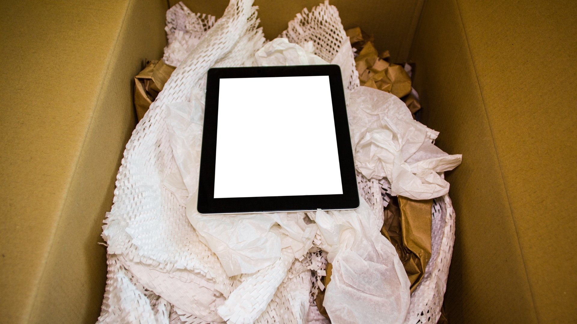 tablet being unboxed