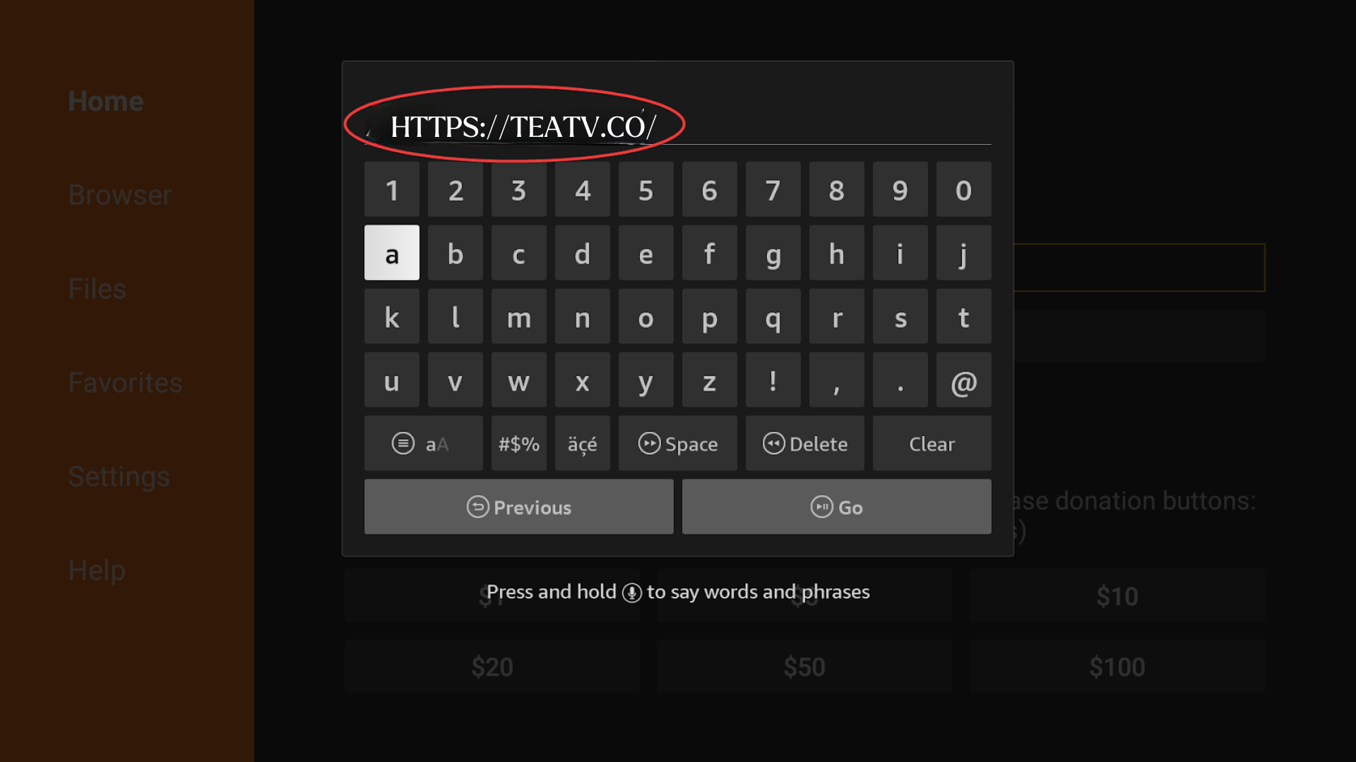 downloader official tea tv link