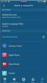 screenshot of setting up amazon music second step