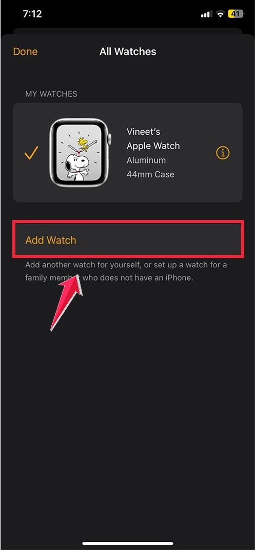 tap the add watches button