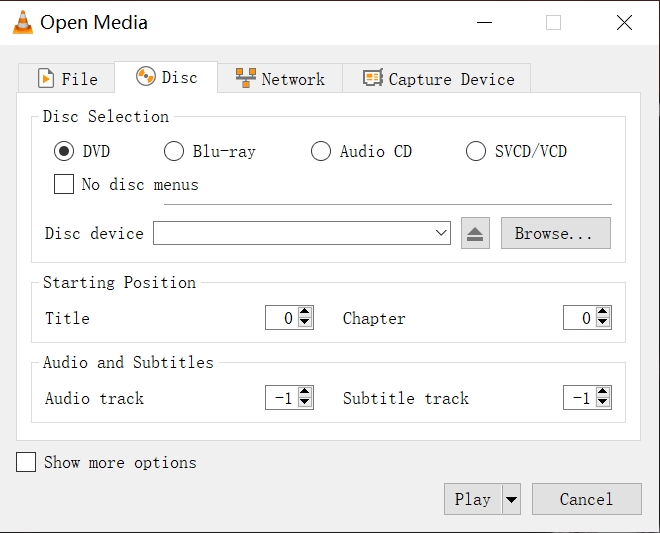vlc media player dvd interface