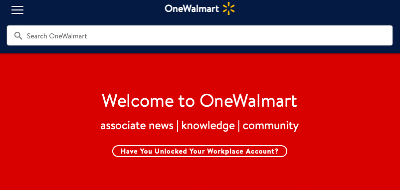 onewalmart red homepage