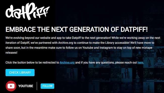 picture of old website of datpiff music