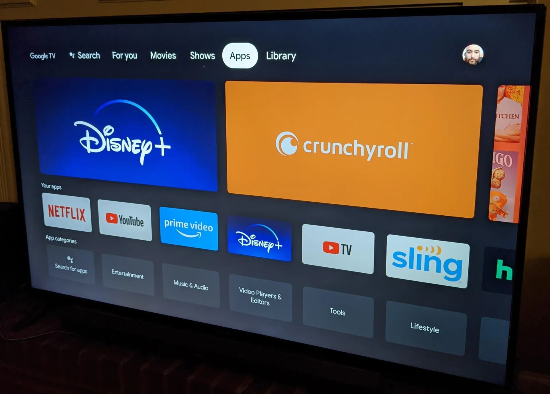 disney plus and crunchyroll on screen