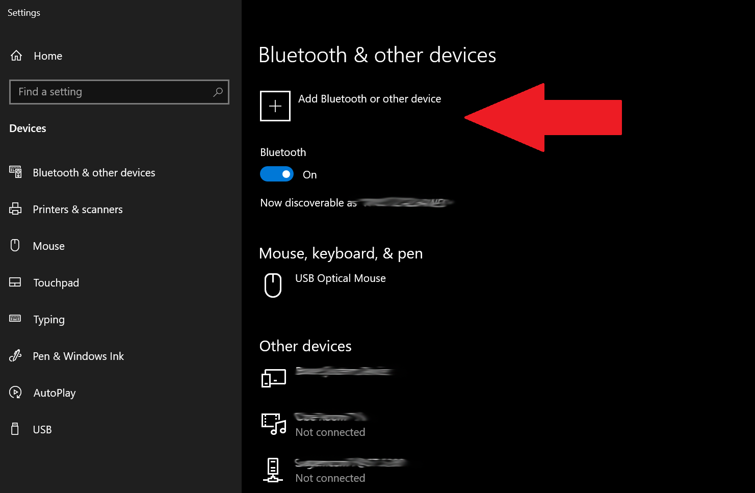 bluetooth settings in windows