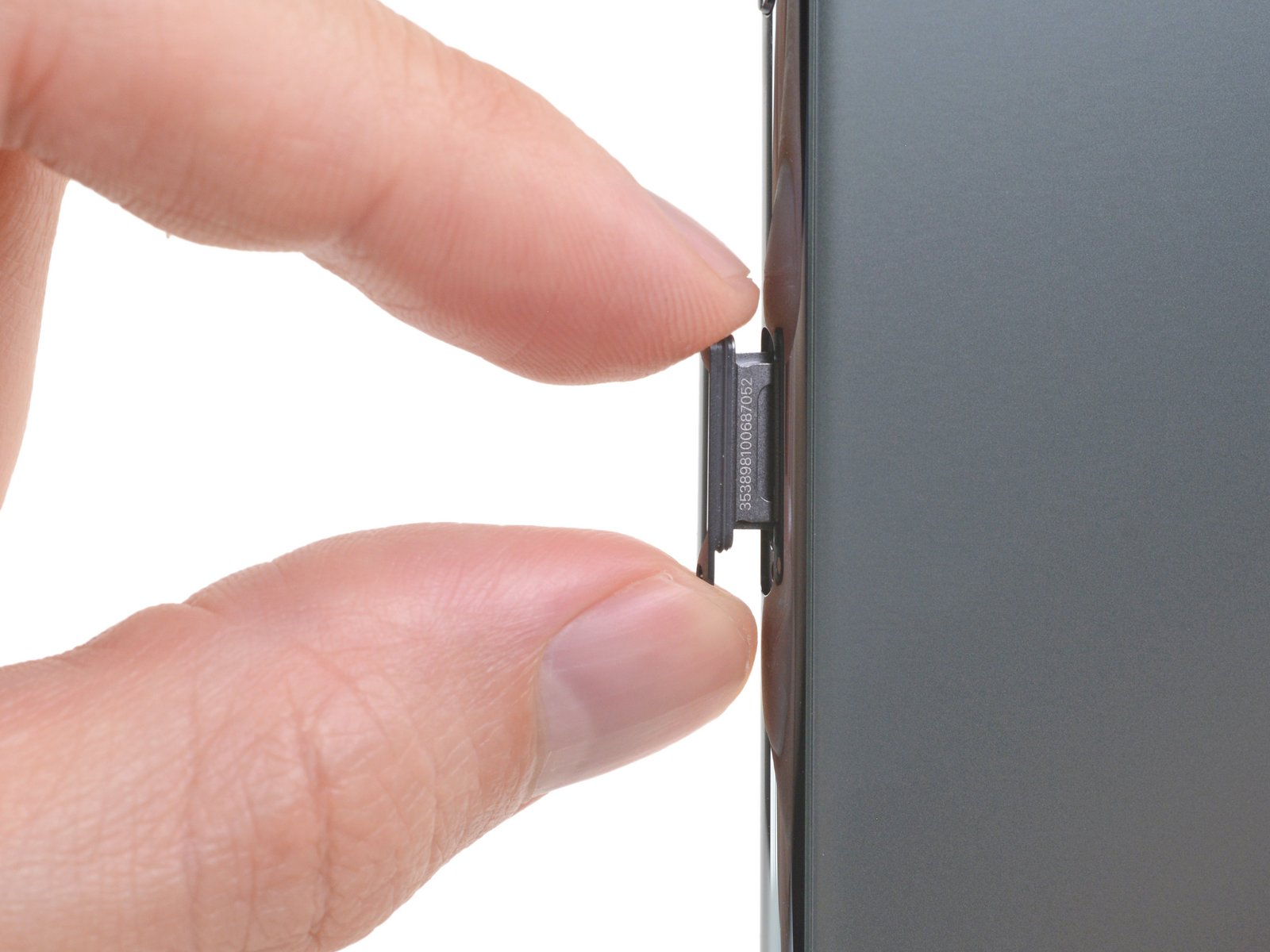 pulling out iphone sim tray