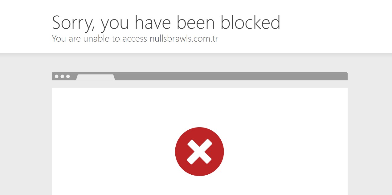 Website showing blocked message
