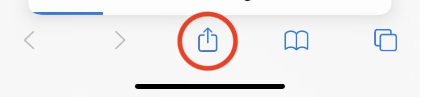 iPhone Safari Share button