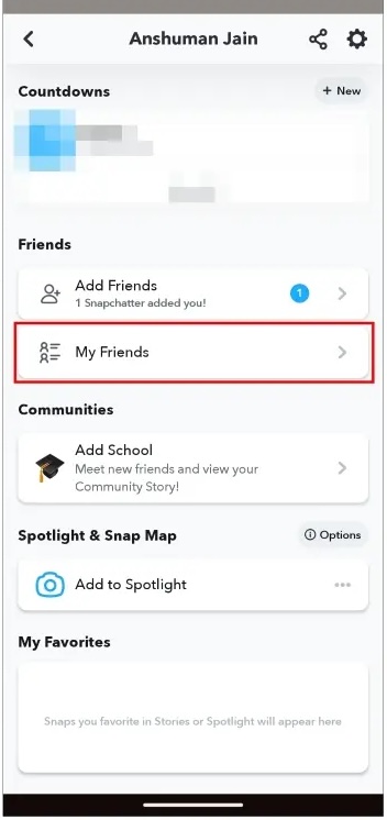 Snapchat my friends list