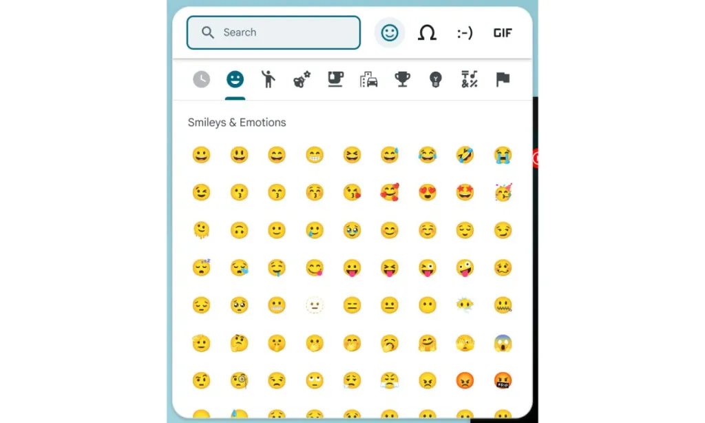 âOn-screen keyboard with emoji panel on Chromebook