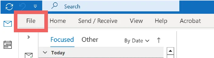 Outlook 365 file button